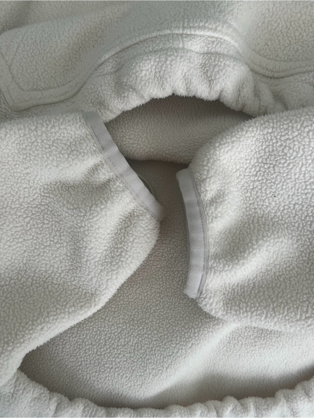 Aritzia Tna Polar 1/2 Zip Fleece Pullover Birch Cream XS Cropped Half Zip - Picture 7 of 11